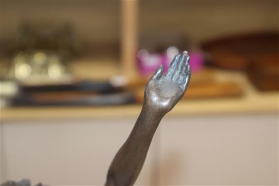 A bronze female nude, signed C. Ruben height 57cm